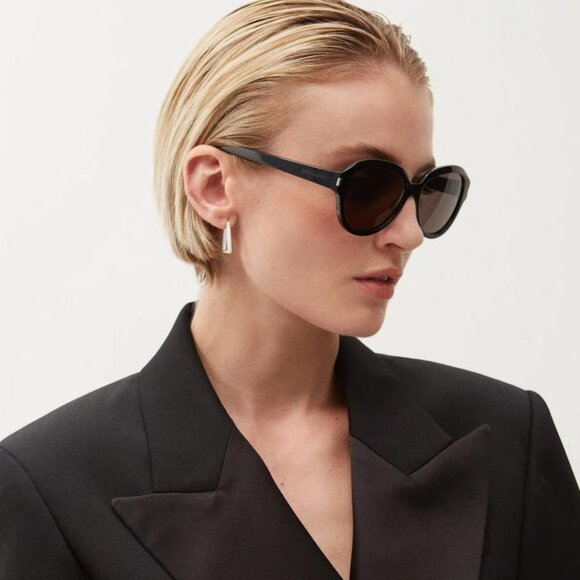Saint Laurent SL400 003 Sunglasses Havana Oval Frame, Brown Lenses - Picture 3 of 11